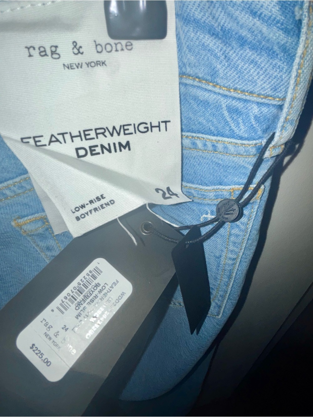 NWT rag & bone Light Wash Featherweight Low-Rise Boyfriend Jeans